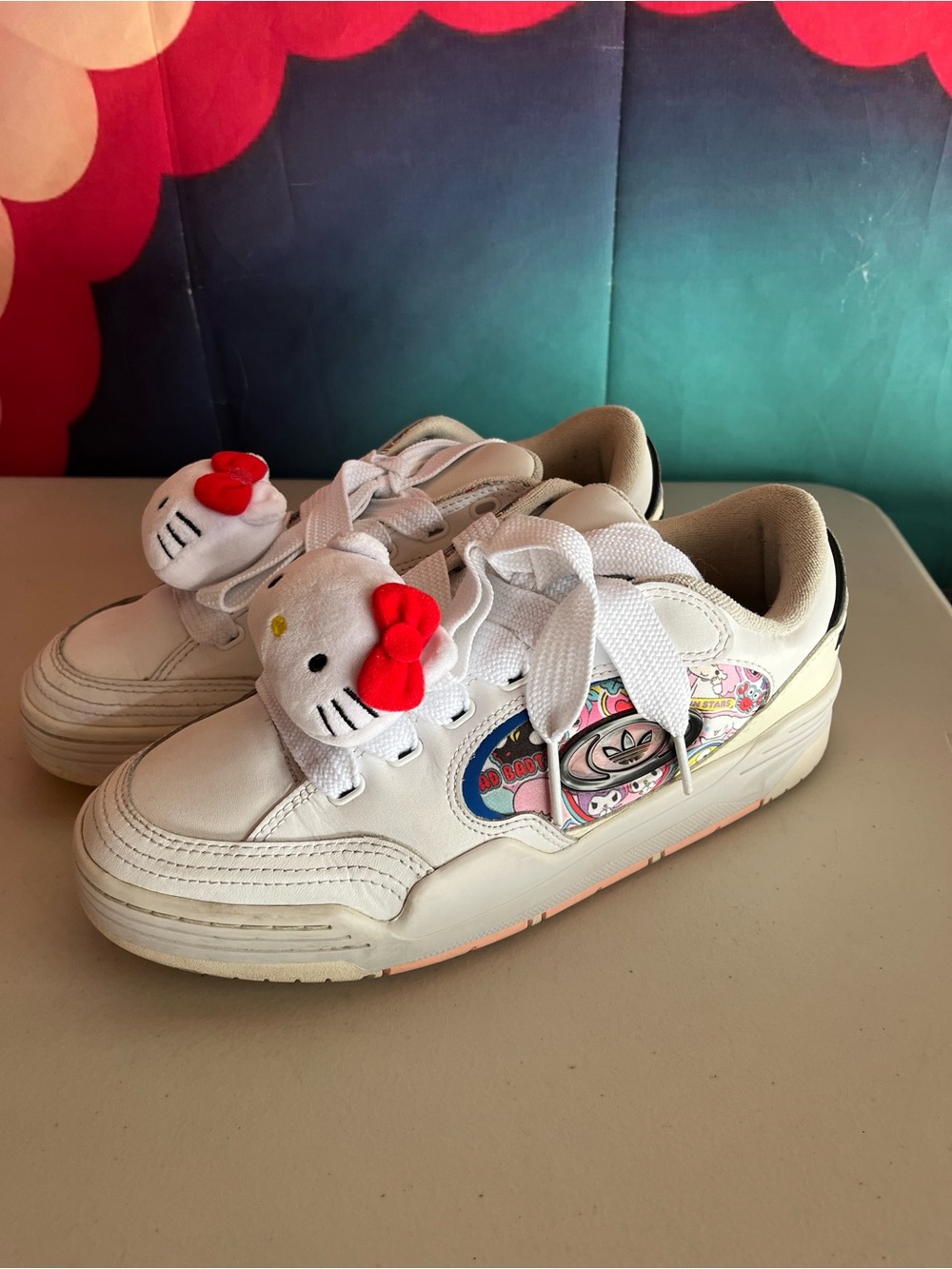 Adidas Hello Kitty Sneakers with Plush Bow Accent